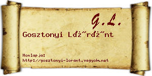 Gosztonyi Lóránt névjegykártya