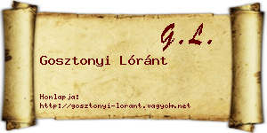 Gosztonyi Lóránt névjegykártya